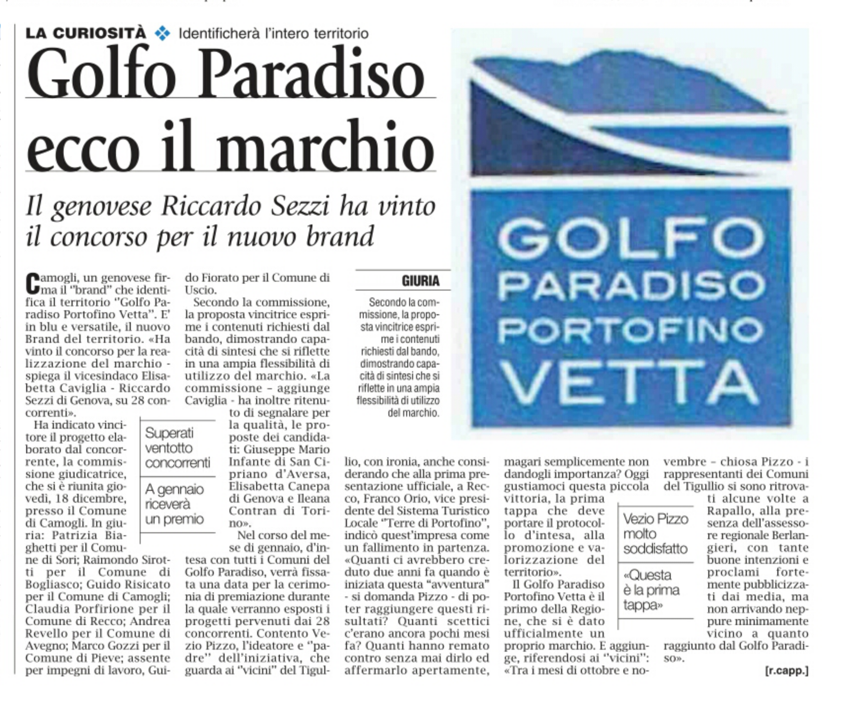 Un marchio per il Golfo Paradiso