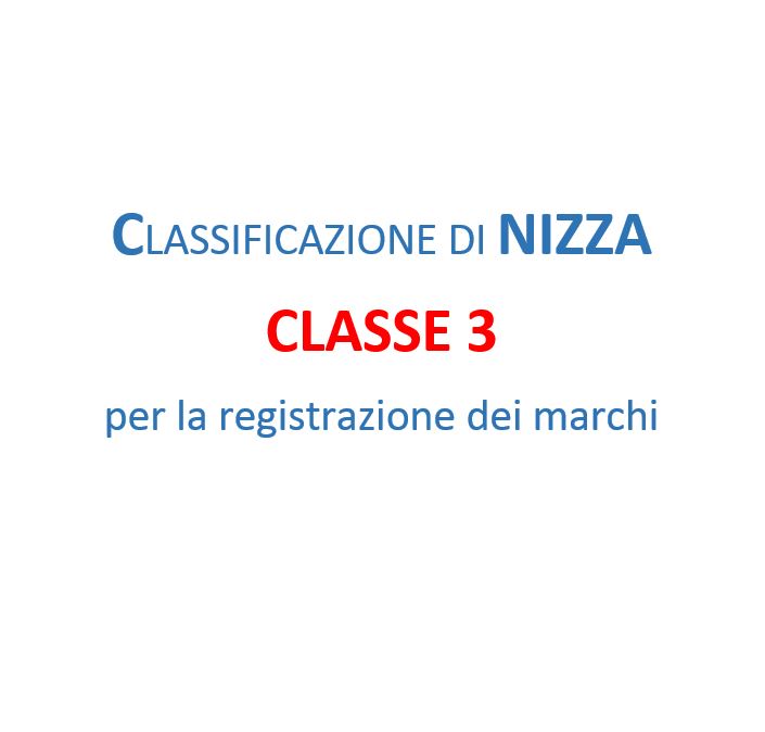 Classe 3 Classificazione-di Nizza registrazione marchi saponi profumi
