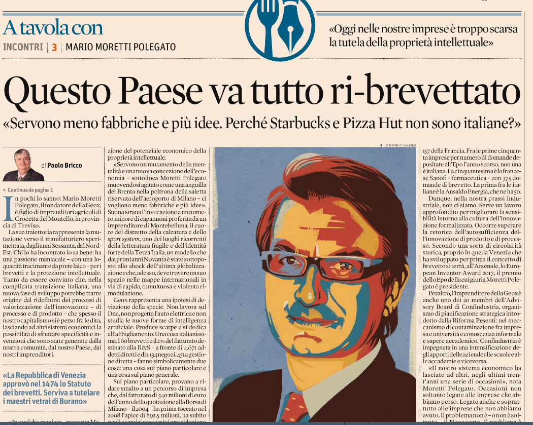QUESTO PAESE VA TUTTO RI-BREVETTATO – Il sole 24 Ore 14-05-2017